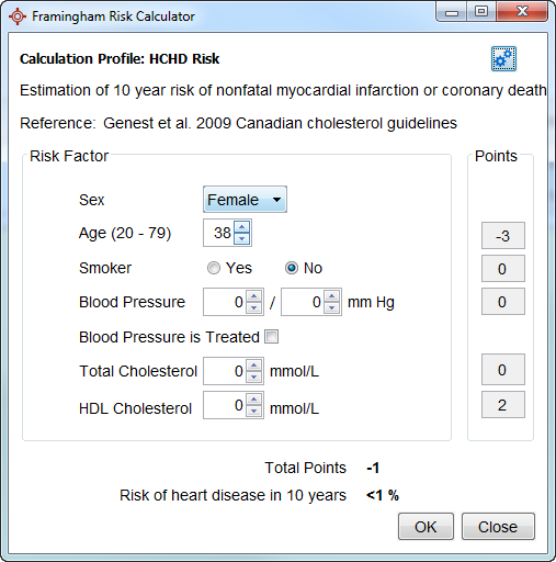 Framingham Risk Calculator